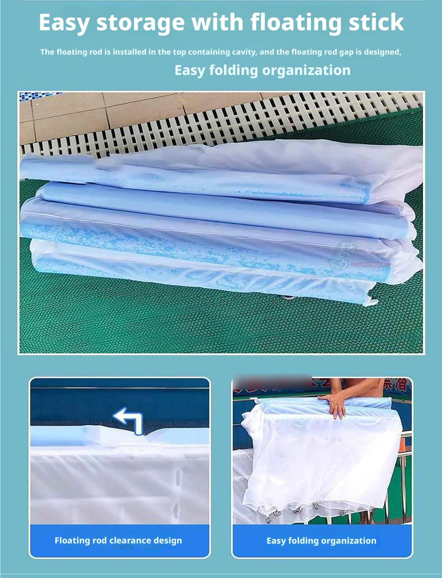 Filet de récupération des Feuilles Portable, épuisette pour Piscine extérieure - Filets de Nettoyage de Grande Taille pour piscines commerciales/Attrape-débris flottants 300 500 1000 1500 cm