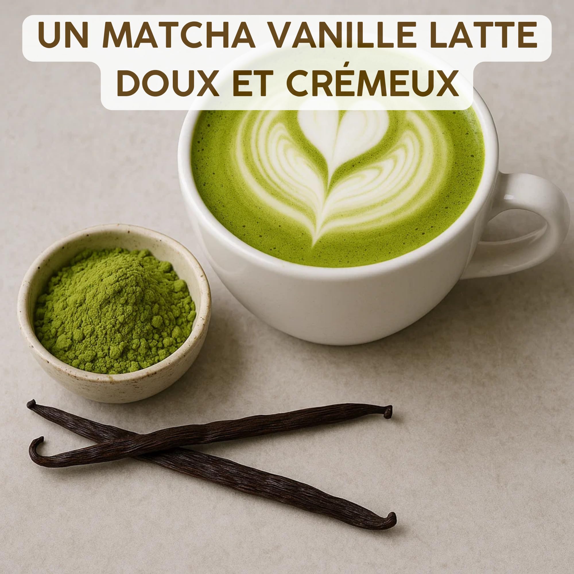 YUMISTA - Matcha Latte Vanille Instantané Bio - Format 2 kg Thé Matcha Poudre et Lait d'Avoine Sans Gluten - Thé Vert Matcha Premium en Sachet - Boisson Vegan Onctueuse Rapide Chaude ou Glacée