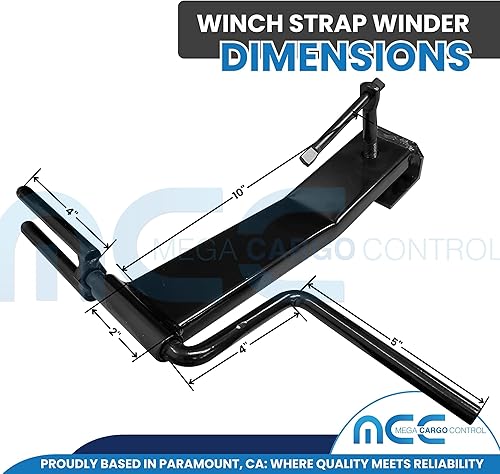 Miniatura 3 de Mega Cargo Control Bobinador de correa de cabrestante de carga  para correas de cabrestante de remolque de cama plana enrollable de hasta 2 pulgadas