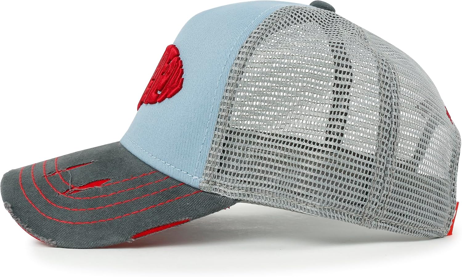ililily Premium Go with The Flow Embroidery Baseball Cap Vintage Trucker Hat