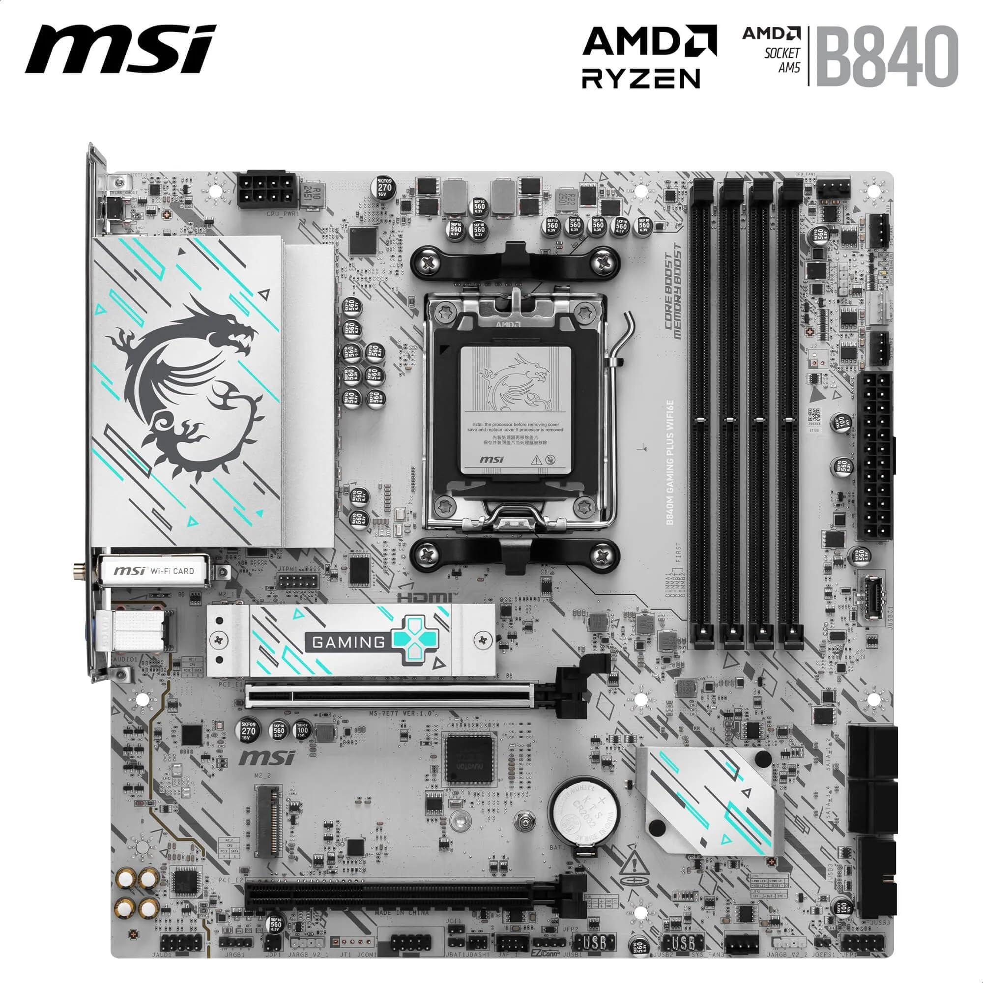 Amazon.com: MSI B840M GAMING PLUS WIFI6E Motherboard, mATX