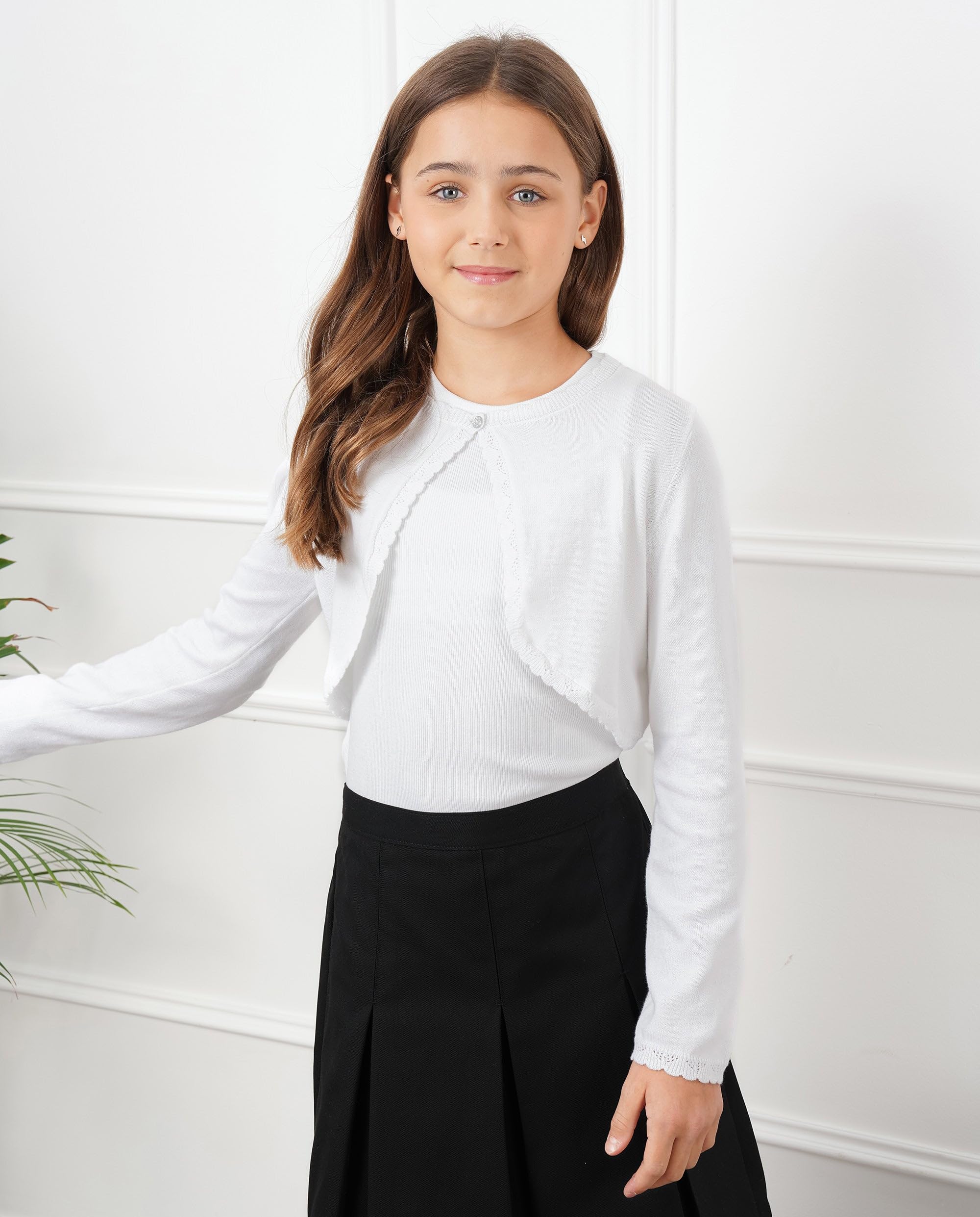 BlackButterfly Ragazze Maniche Lunghe Lavorato a Maglia Bambini Bambini Bolero Coprispalla