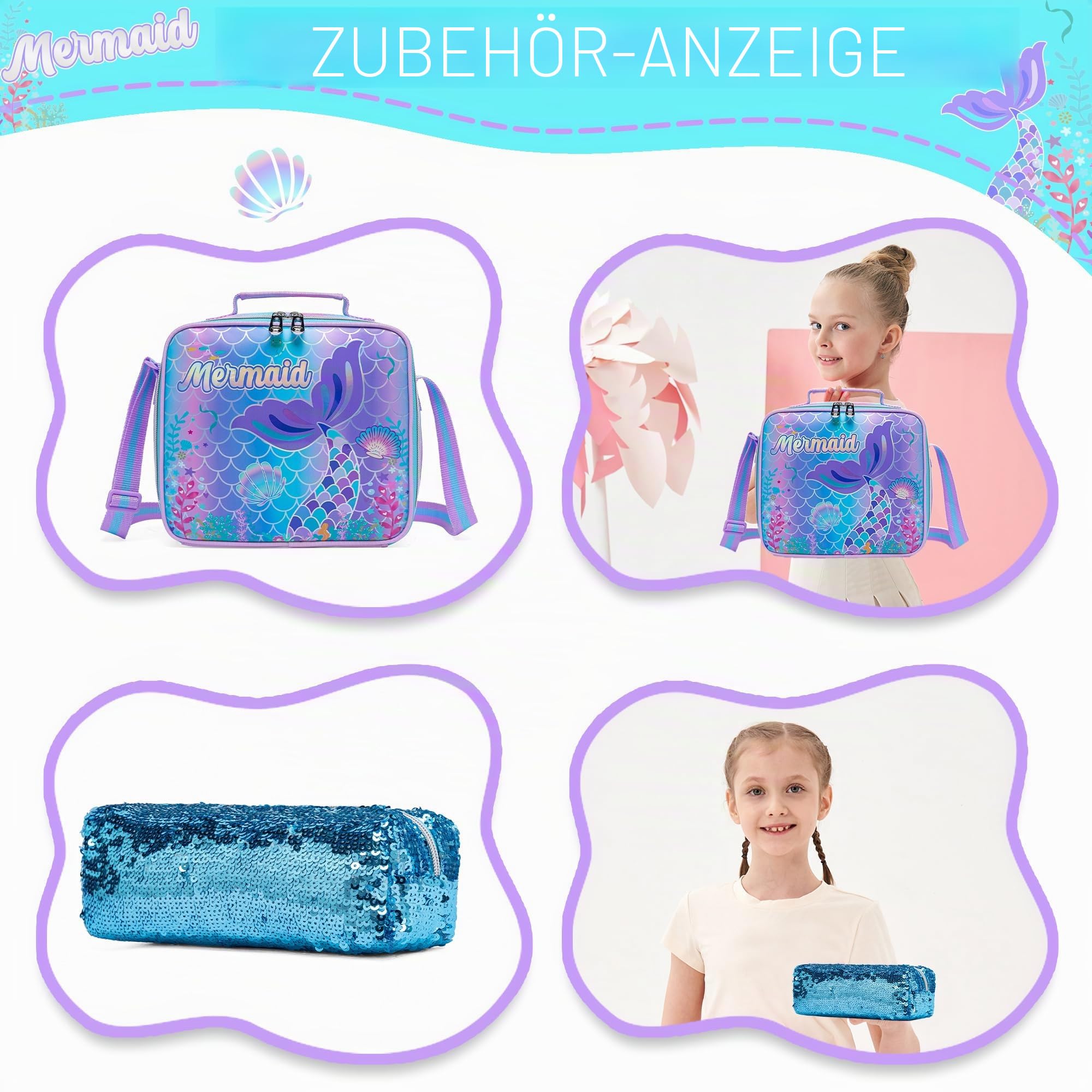 HTgroce Trolley Schulranzen Rucksack Schulrucksack Trolley Schultrolley Schulranzen Mädchen Groß Trolley Schultasche Rucksack mit Rollen für Mädchens Kinder