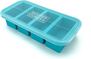 Souper Cubes 1-Cup Extra-Large Silicone Freezing Tray with Lid - makes 4 perfect 1cup portions - freeze soup broth or sauce