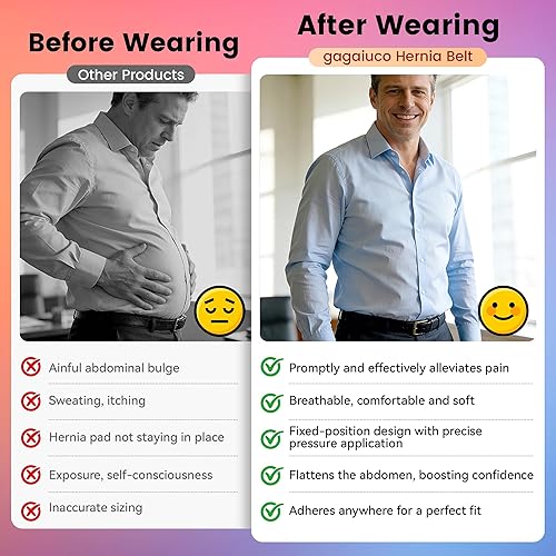 Miniatura 9 de Cinturón de hernia umbilical para hombres y mujeres, soporte ajustable con almohadillas de compresión para hernias navales, ventrales, incisionales