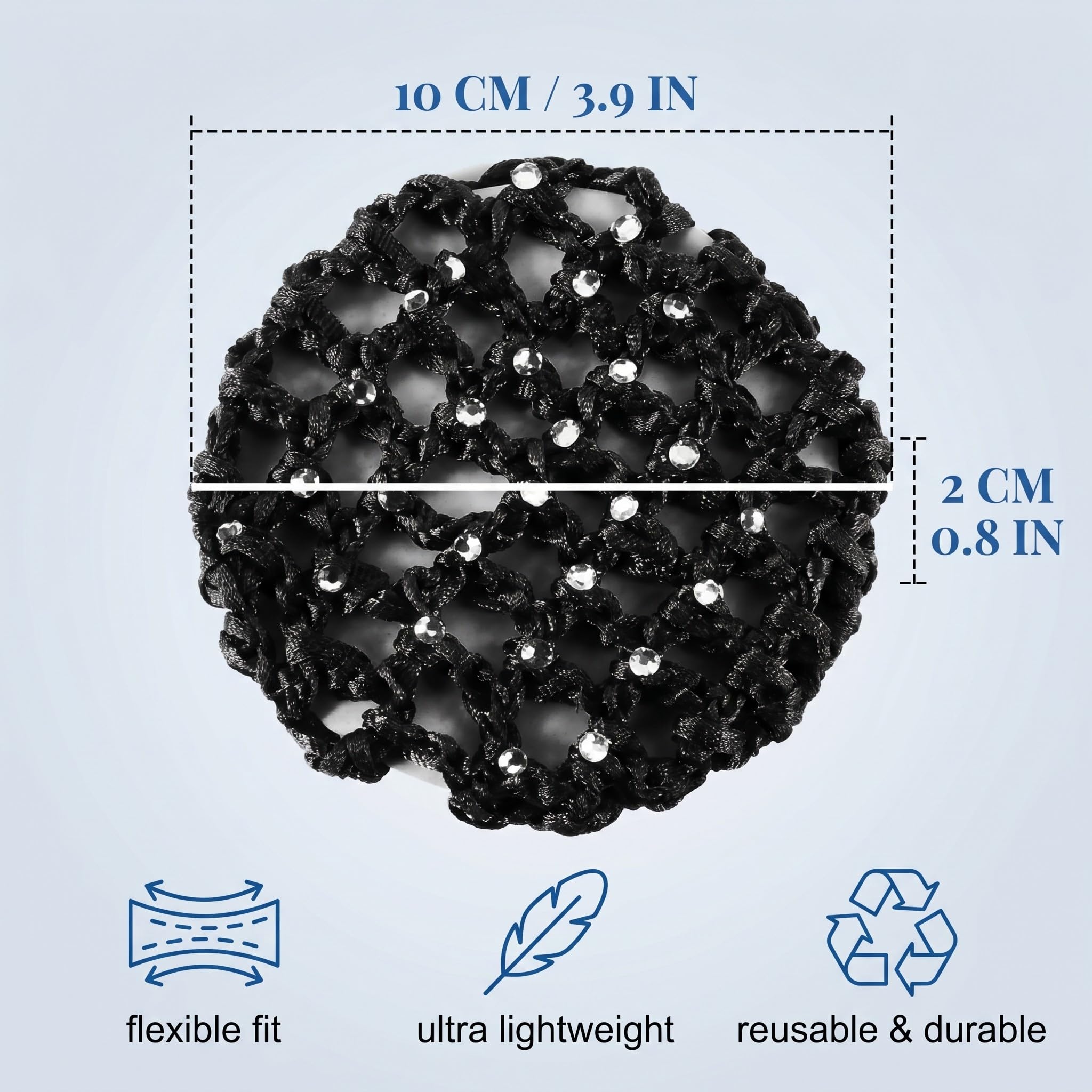 4 Pezzi Retina per Chignon Bambina e Donna, Retine per Capelli Chignon per Danza Classica e Pattinaggio, Accessori Capelli Elastici in 4 Colori (Nero, Bianco, Blu, Grigio Scuro)