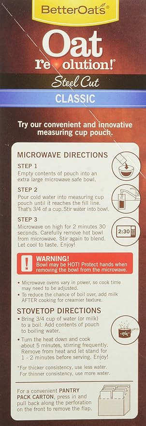 Avena Steel Cut Classic MOM Brands Better Oats Revolution 11.6 oz miniatura 4