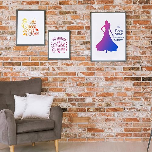 Miniatura 4 de 16 plantillas temáticas para mujer, diseño floral de cara femenina y cita inspiradora para el hogar, decoración de pared, pintura sobre papel de