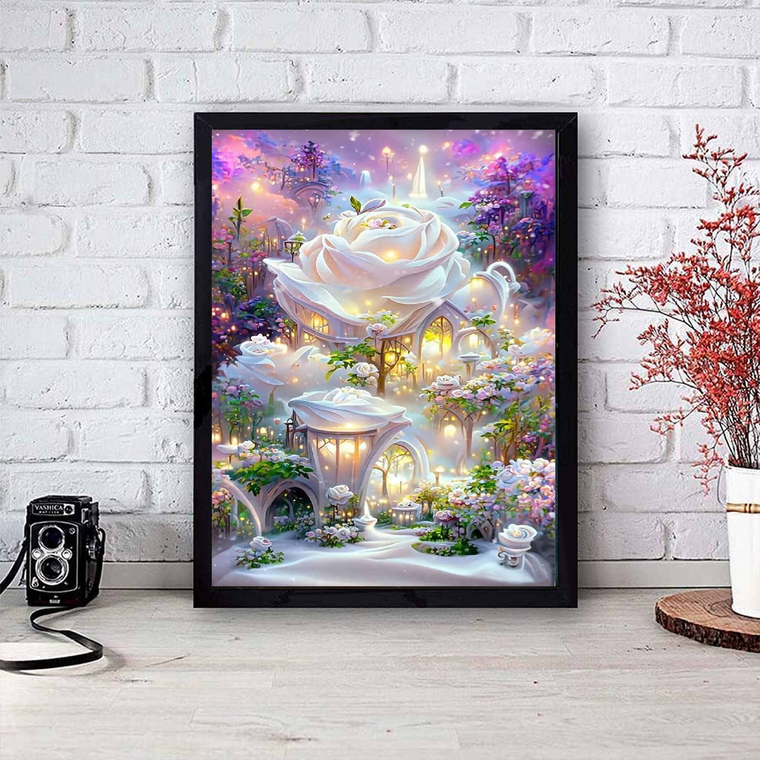 Kit Di Pittura Con Diamanti 5D Cdsnxore Per Adulti – Fai Da Te Ricamo, Quadro Da Parete 30x40 Cm (Bianco)