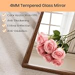 JISOSO 24"X36" Bathroom Mirror for Wall, Rectangle Mirror Wall Mirror with Walnut Wood Frame, Bathroom Vanity Mirror for Mantle, Living Room, Bedroom, Entryway, Horizontal or Vertical
