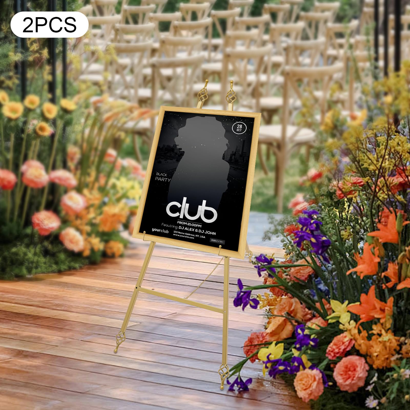 marco de visualización bienvenida celebridad plegable panel cartel salas portátil ajuste pintura dibujo fotos soporte multifuncional ajustable altura caballete