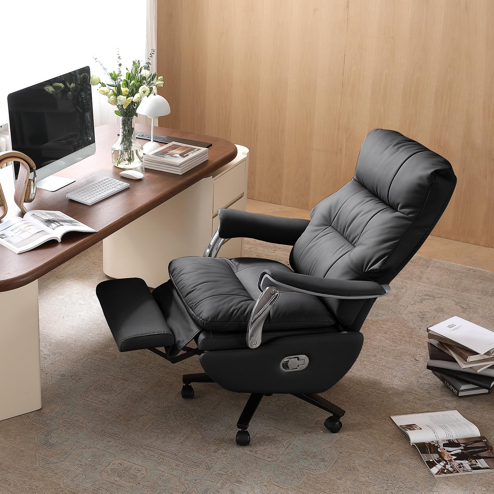 Dual Motor Electric Executive Office Chair with Foot Rest Comfy Reclining Office Chair with Massage Big and Tall — view 2