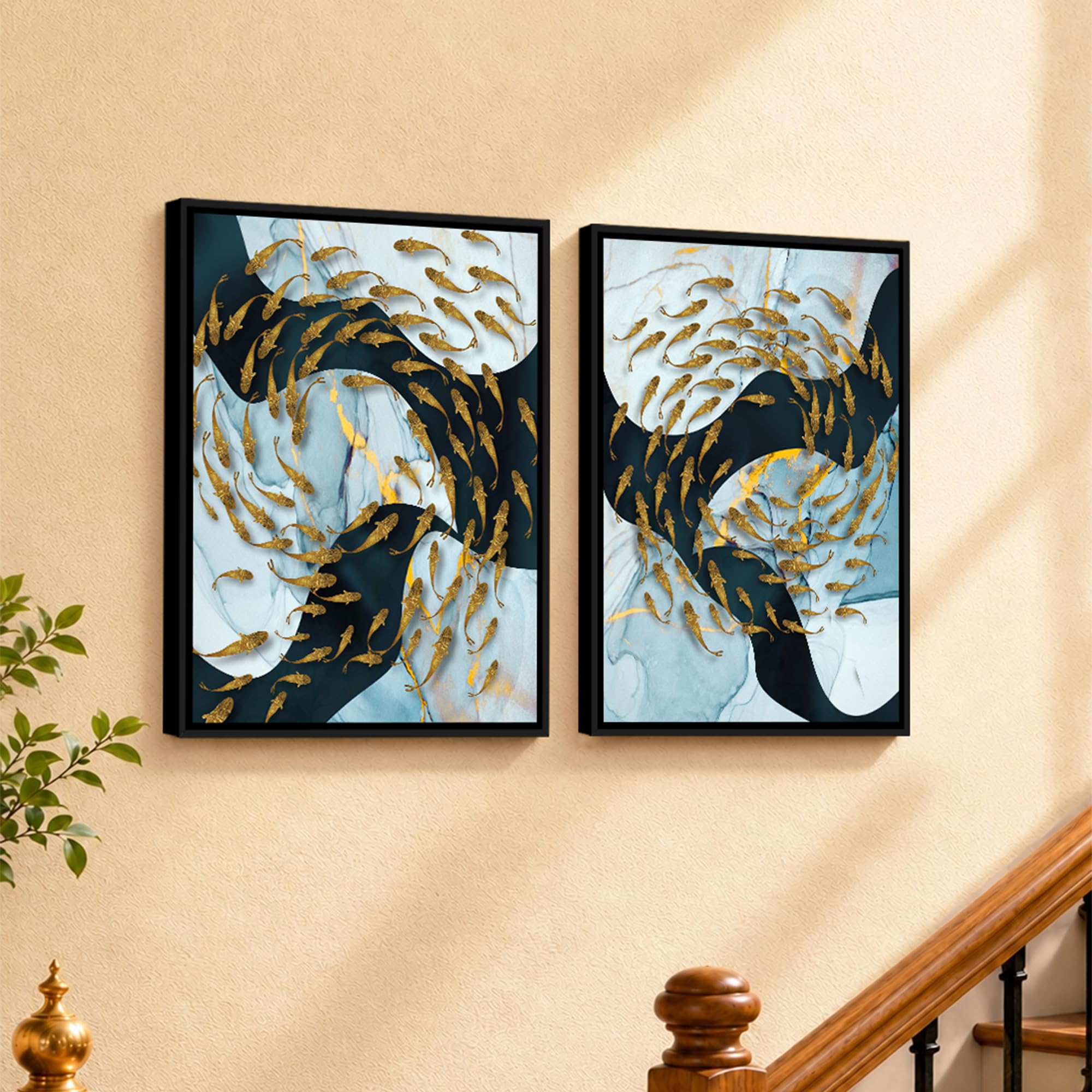 Boho Canvas Art Set - 2 Abstract Wall Paintings -7 Boho Canvas Art Set - 2 Abstract Wall Paintings -7