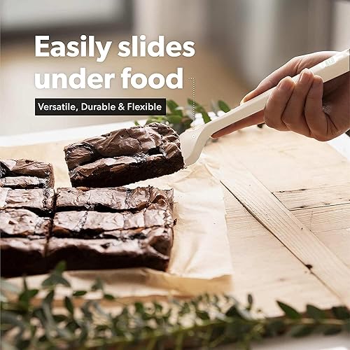 Miniatura 7 de DI ORO - Juego de espátulas de silicona para utensilios de cocina antiadherentes, utensilios de cocina para voltear huevos y panqueques, resistentes