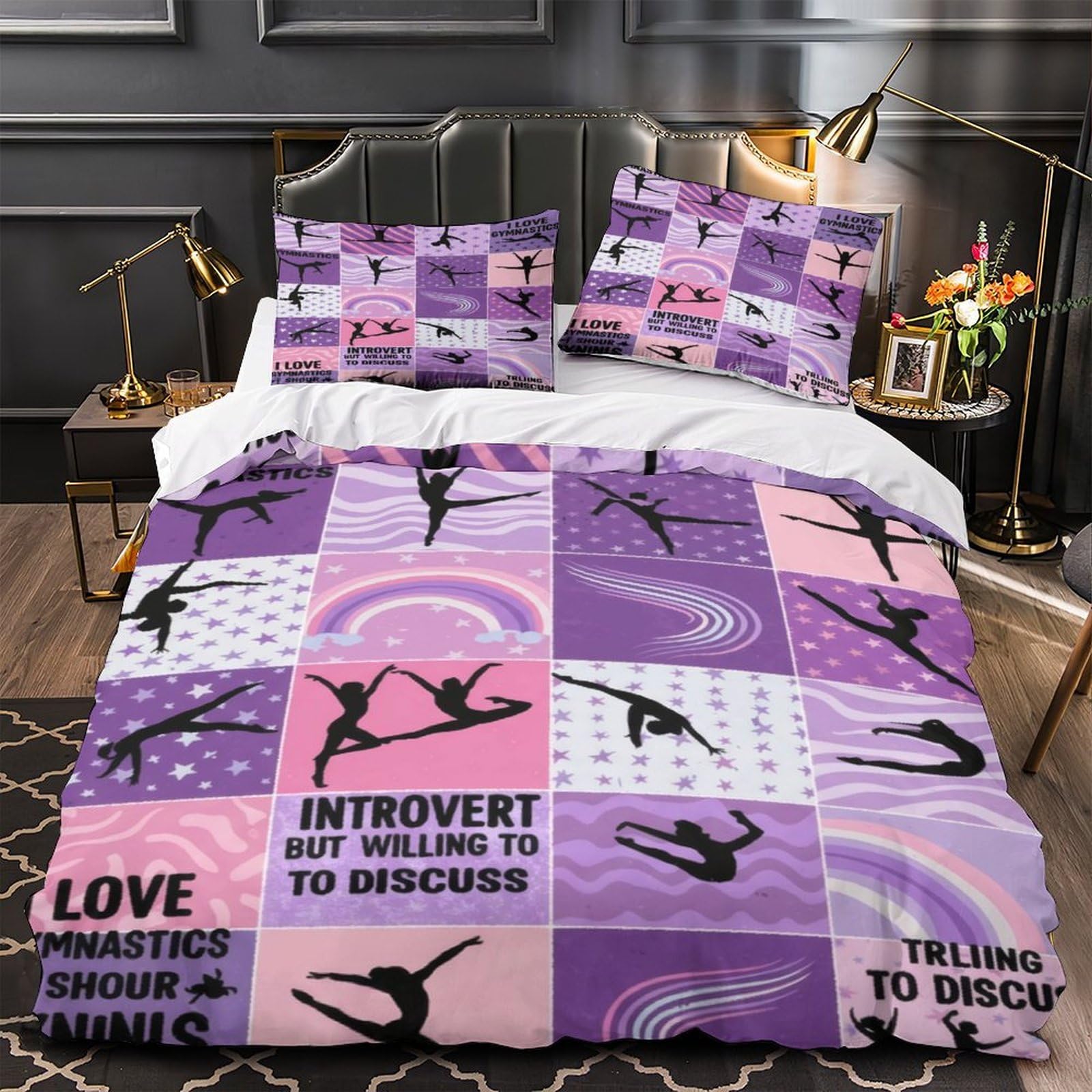 Housse de couette gymnastique 140x200cm respirante lit 1 personne
