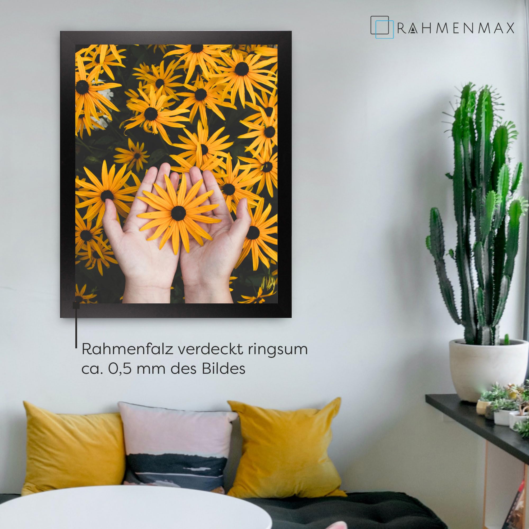 Morena MDF Rahmen für Bild 65x80cm Schwarz Matt mit Acrylglas