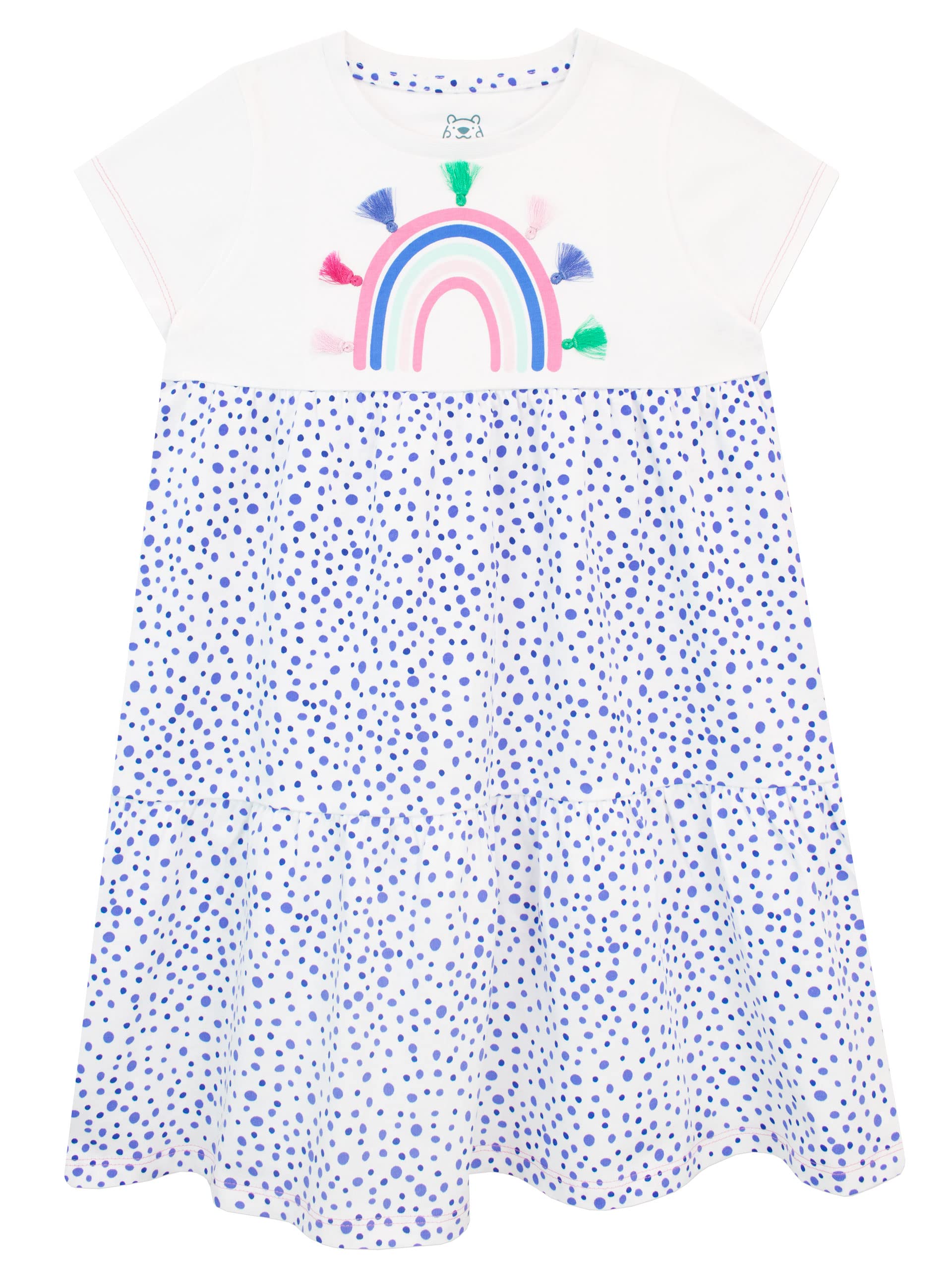 Harry Bear Girls A-Line Dress 7-8 Years White Cotton