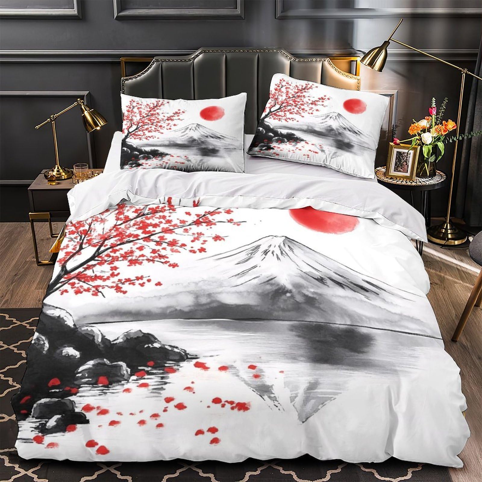 Parure de lit Super King 260x220cm motif floral microfibre