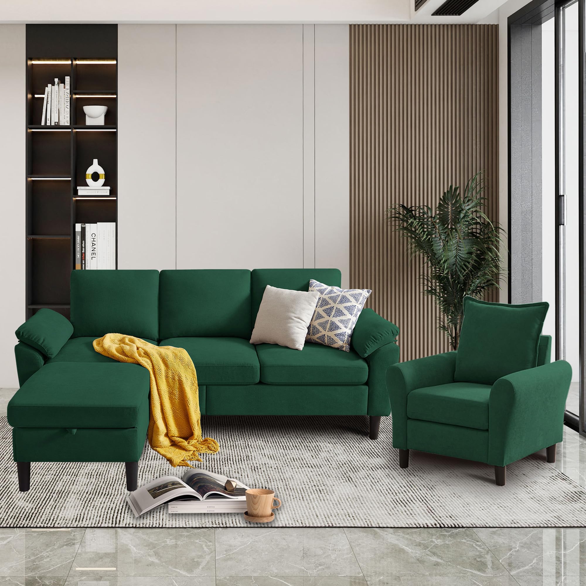 Amazon.com: 2 Piece Sectional Sofa Set, 3 Seat L Shaped