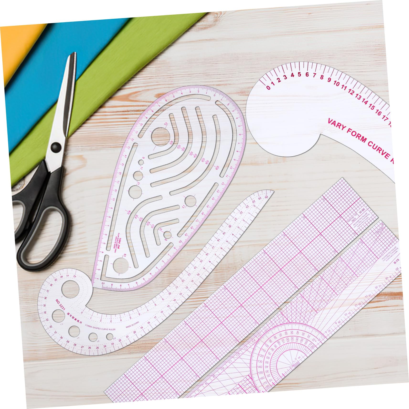 Reglas Costura Flexibles Plástico con Curvas Francesas y Medidor Ropa para Modistas Diseñadores y Principiantes Herramienta Patrón Prendas
