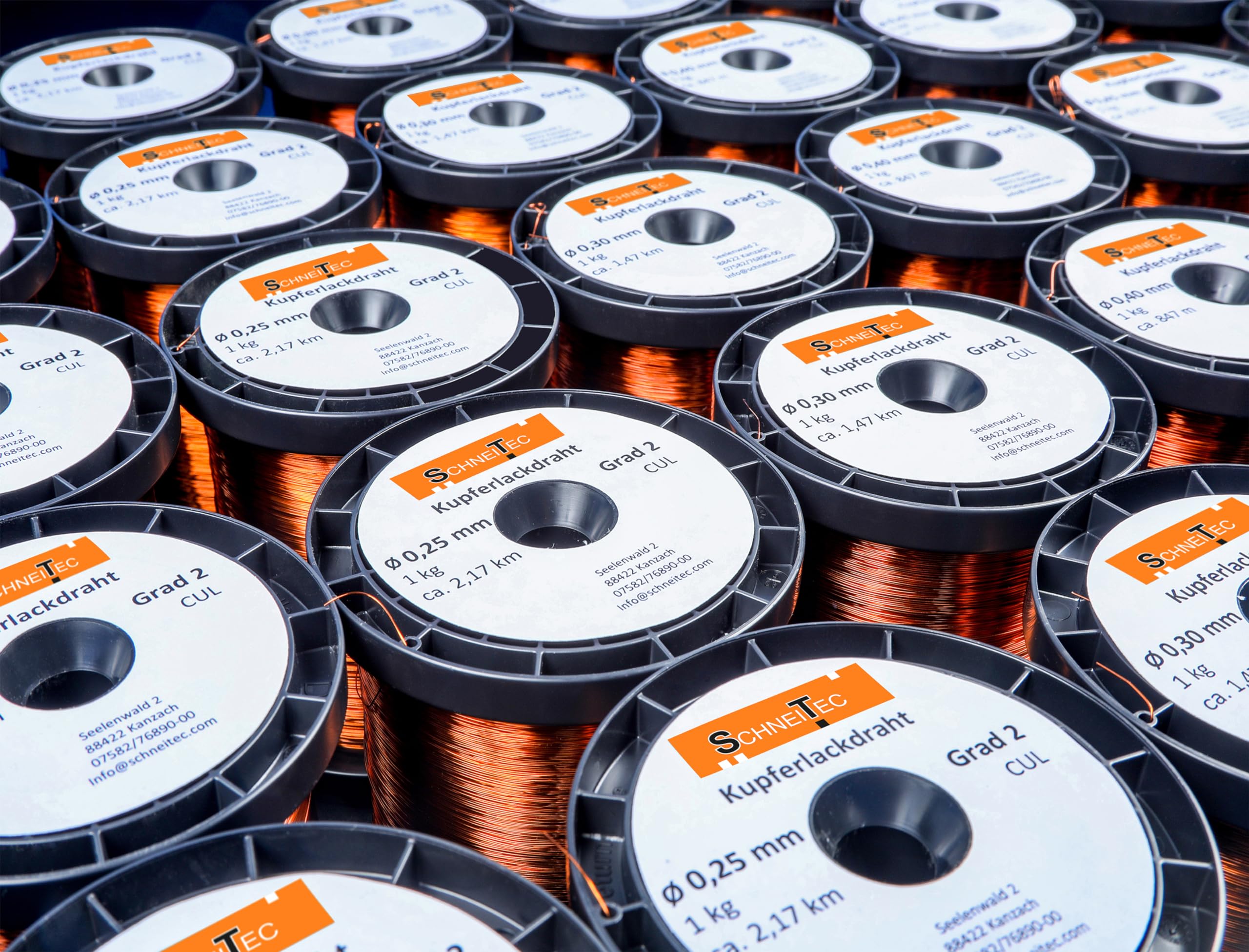 Kupferlackdraht V 180 Ø 0,18 mm 2kg ca. 8,6km CU Lackdraht Grad 1 CUL Kupferdraht Wickeldraht IEC 60317-51