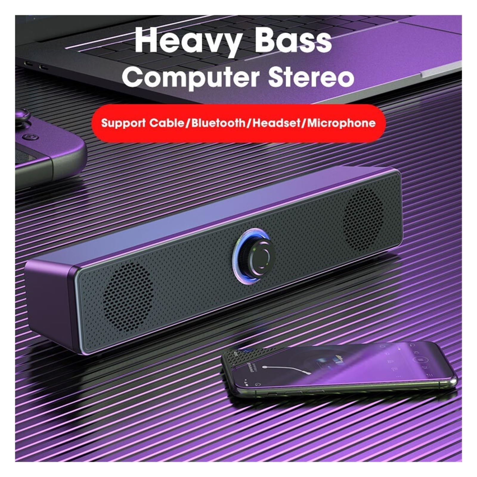 Głośnik Bluetooth 4D Surround System Kina Domowego Soundbar Komputerowy Do Telewizora Subwoofer Przewodowy Stereo Mocny Bas Wszechstronne MożLiwośCi PodłąCzenia(Bluetooth version)
