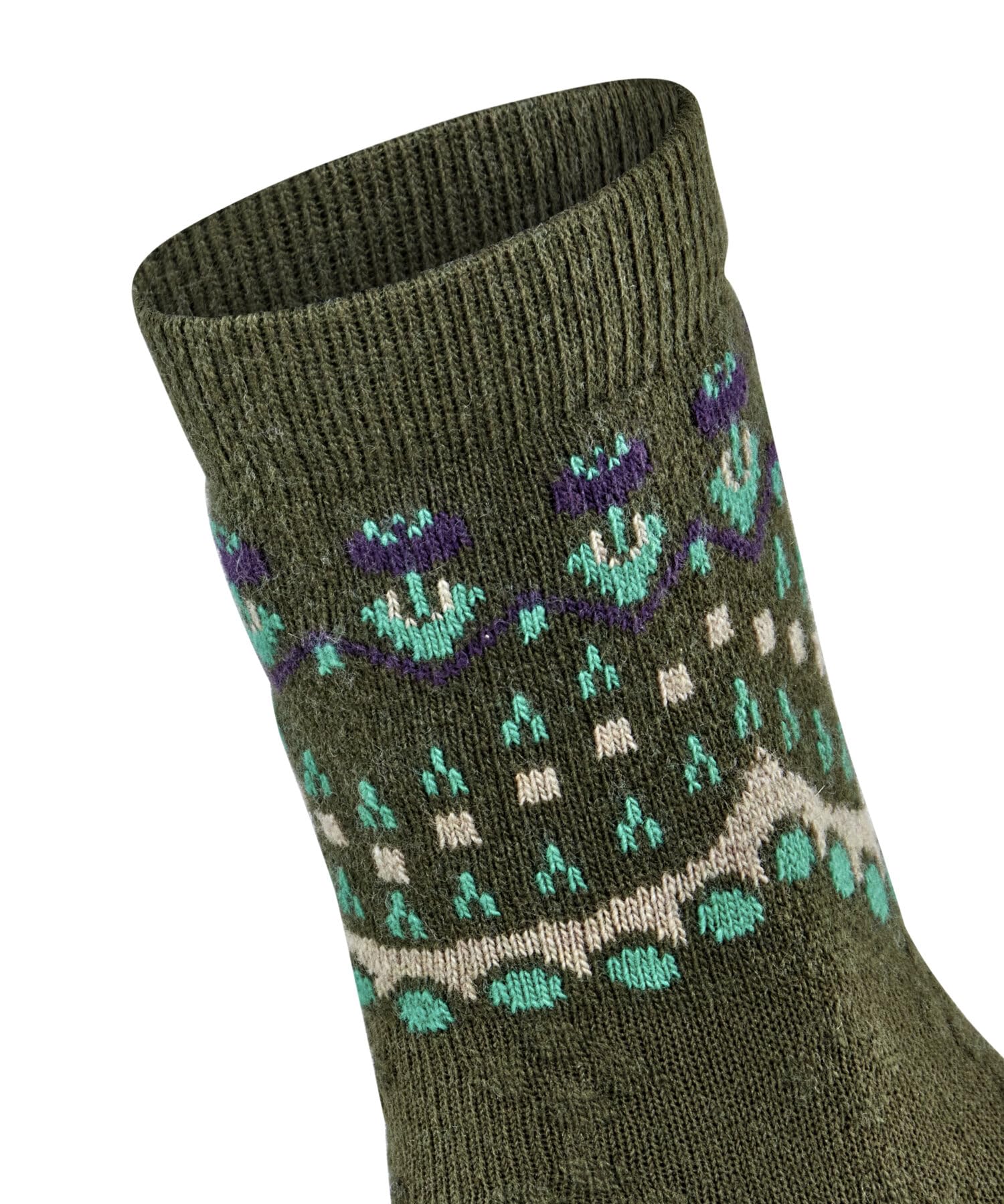 FALKE Kobiety Skarpety Cosy Wool Special Edition W So wełna kaszmir z wzorem 1 Para, Zielony Artichoke 7436, 39-42