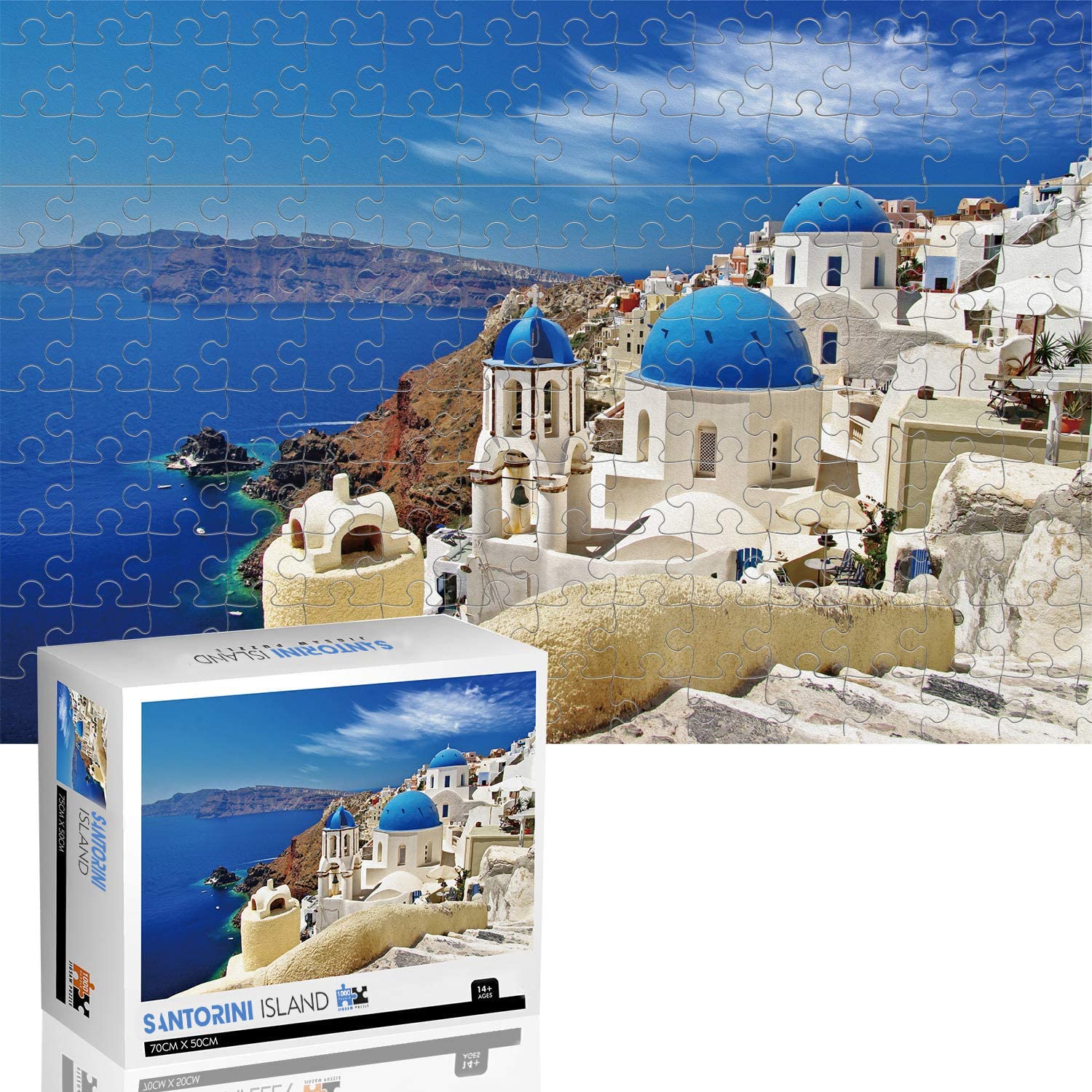 Puzzles for Adults 1000 Pieces,Aegean Sea,Large Jigsaw Puzzle Fits Family Challenge, Best Games for Adults, Educational Puzzles, Gifts for Birthdays and Holidays Home Decoration