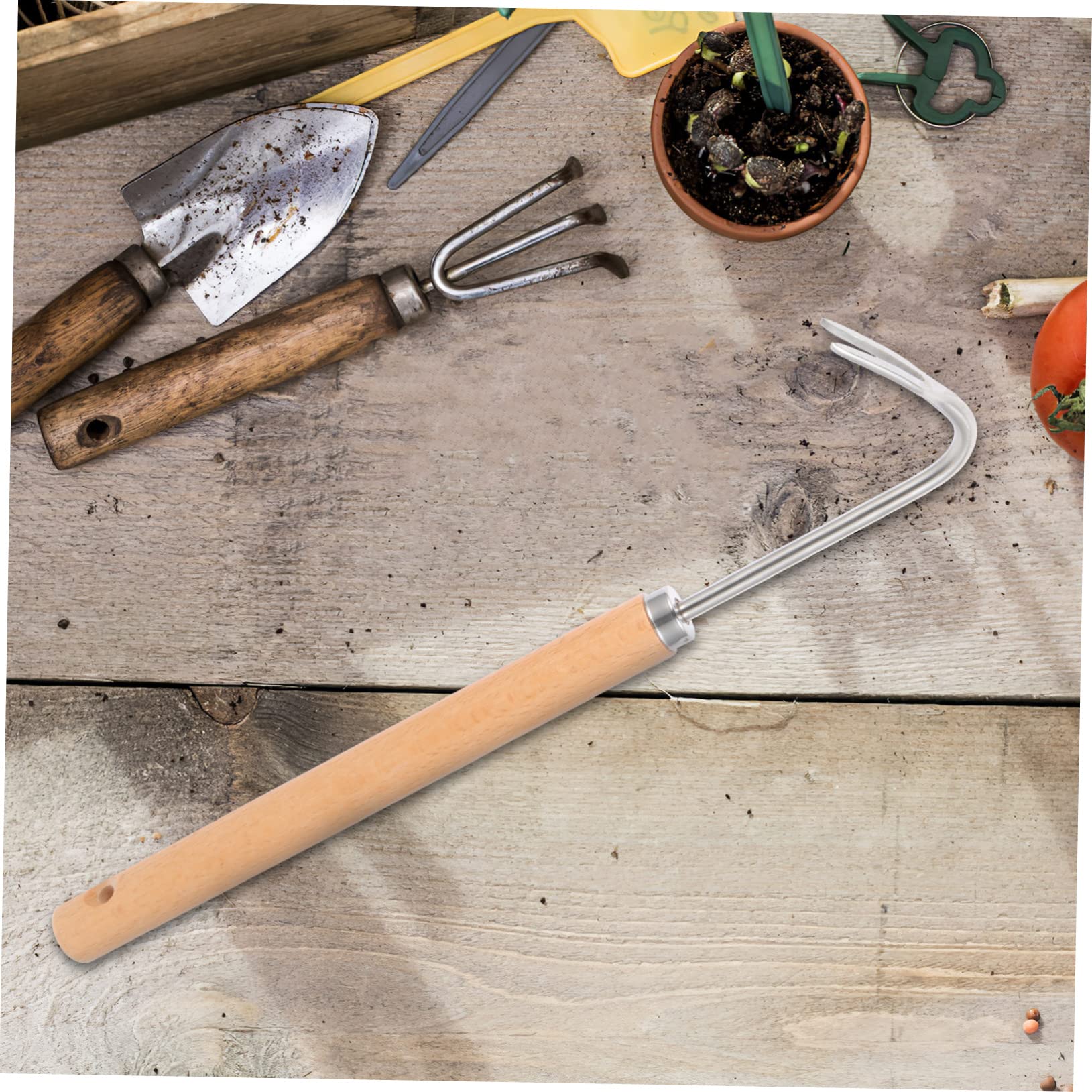 TOYANDONA 3 Stück Handwerkzeug für Garten Multifunktionaler Unkrautstecher mit Ergonomischem Buchenholzgriff für Entfernen von und Wurzeln Schwerem Boden