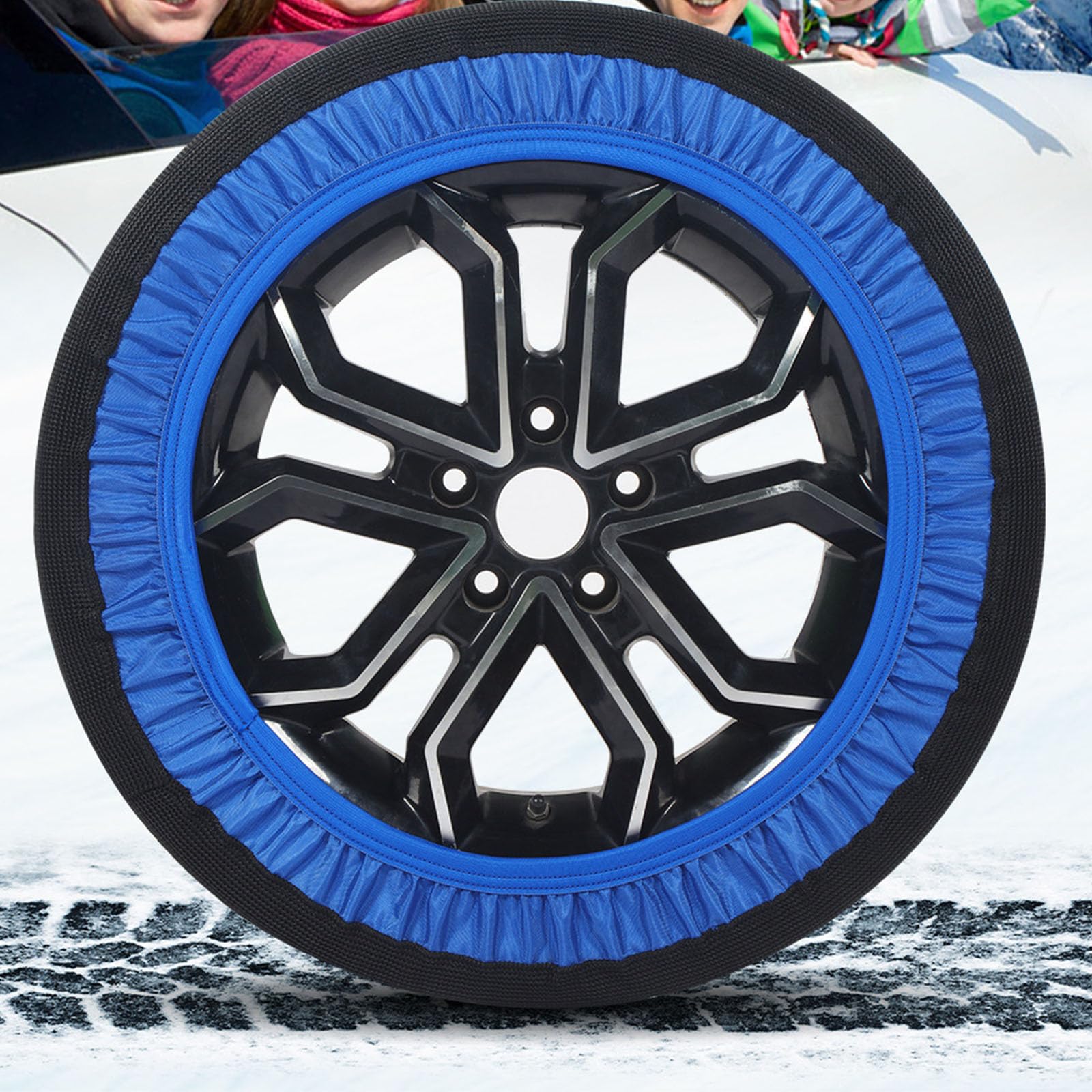 Lot de 2 paires de chaussettes à neige universelles pour pneus de voiture, SUV et camions - Solution antidérapante offrant une traction sûre - Chaînes à neige textiles