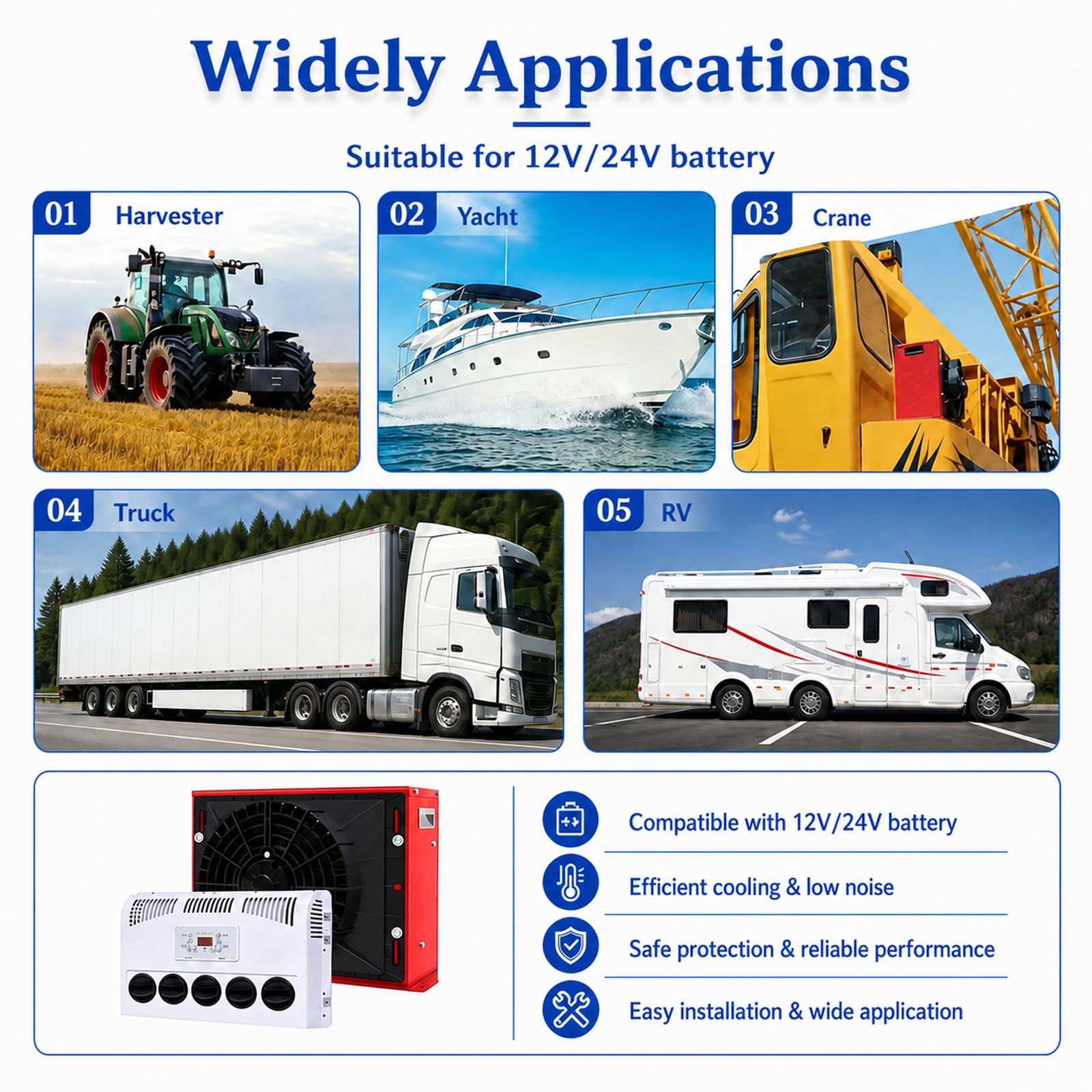 12v/24v Universal Elektrische Rv, Energiesparender Inverter Mit Batterieschutz, FüR LKW Busse Wohnmobile Wohnwagen Bagger,Schwarz 24v-Black