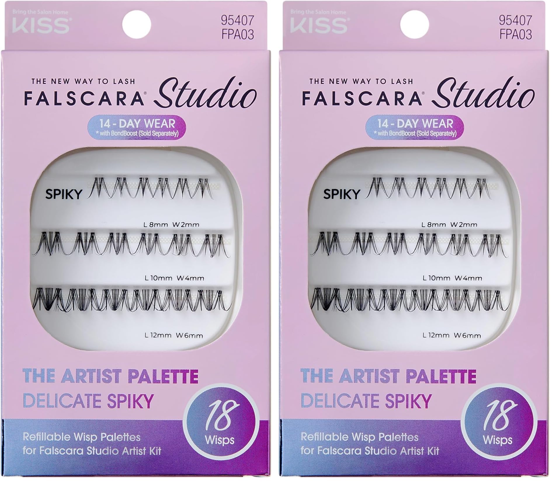 FALSCARA STUDIO Lash Extension Kit Individual Lash Palette 18 Stackable Lash Clusters Delicate Spicy False Eyelashes Light Volume