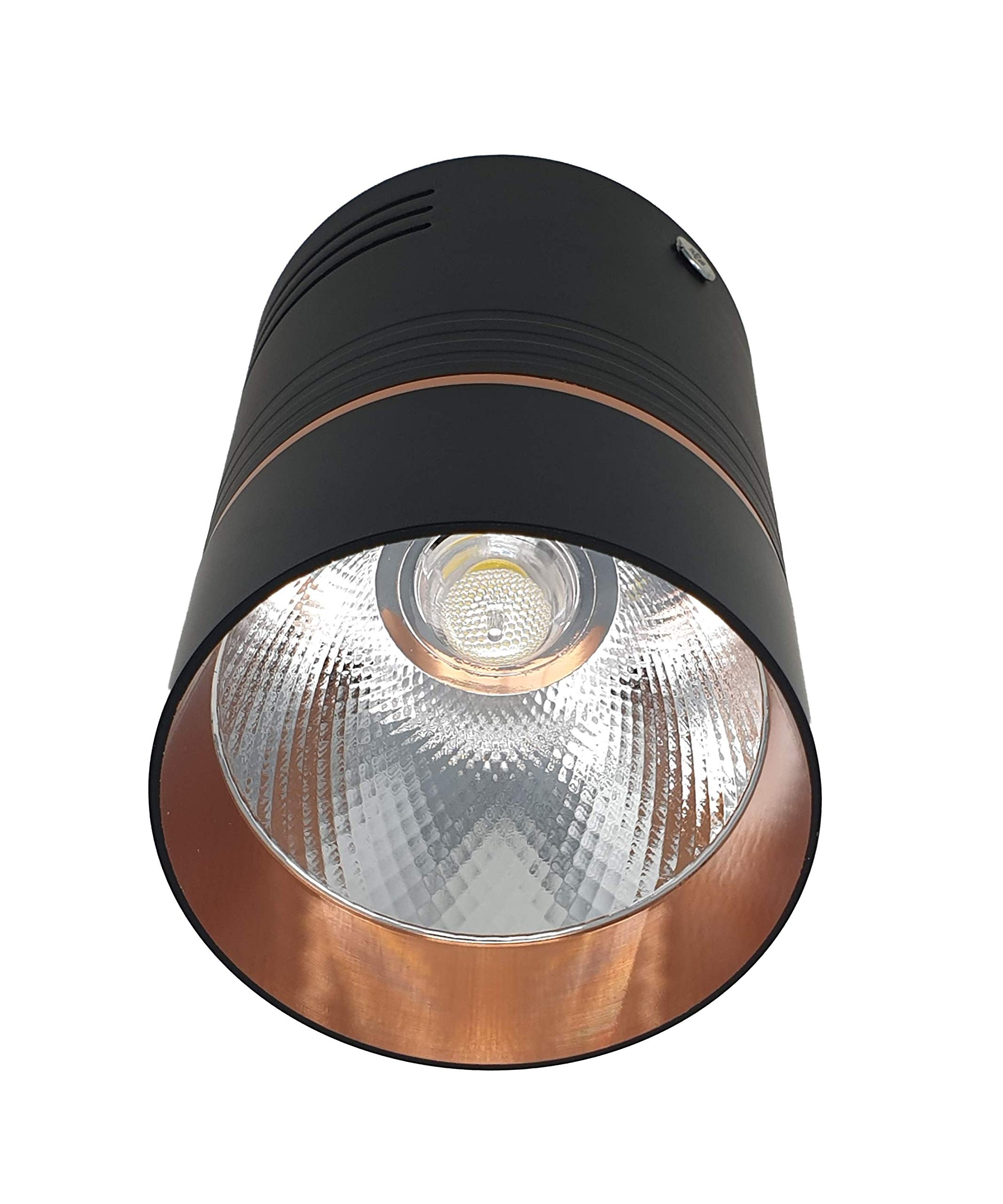 Ukew Natural White 4000K 10W Led Cylinder Surface Mount Downlight Spotlight Copper Matt Black Finish 3000K 4000K Or 5500K (Natural White 4000K)