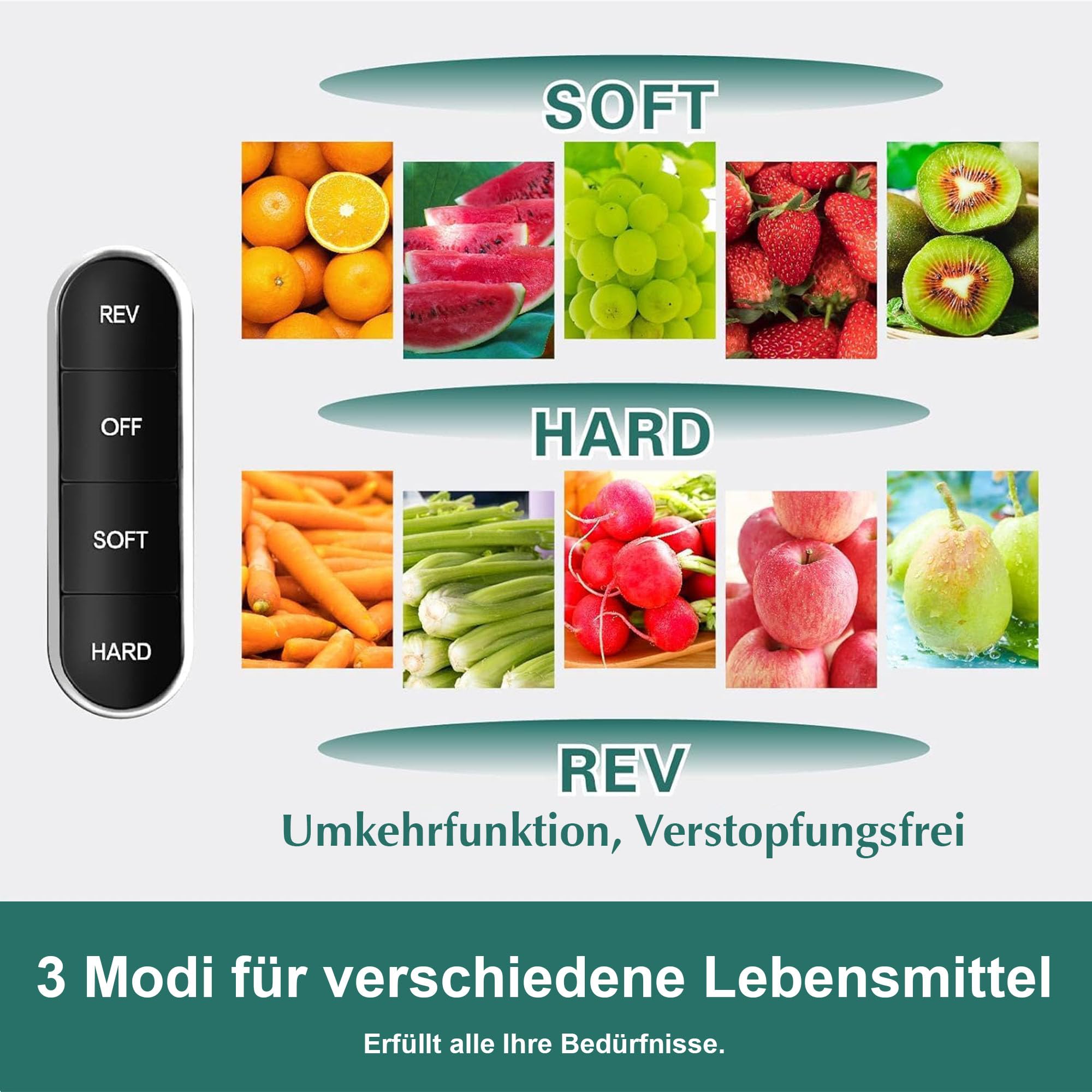 Fretta Slow Juicer Entsafter Gemüse und Obst Testsieger, 76mm Öffnung Cold Press Juicer Machine Obstpresse Elektrisch Saftpresse Kaltpresse Entsafter BPA-Frei, Einfache Reinigung, Schwarz