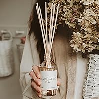Vista 4 de Sweet Water Decor Juego de difusor de varillas Sandalwood Rose, difusores de rosa, madera, ámbar, vainilla y almizcle, aroma para el hogar