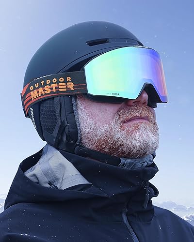 Miniatura 7 de OutdoorMaster Gafas de esquí Falcon de ZEISS, OTG Gafas de snowboard antivaho, lente magnética intercambiable, gafas de nieve