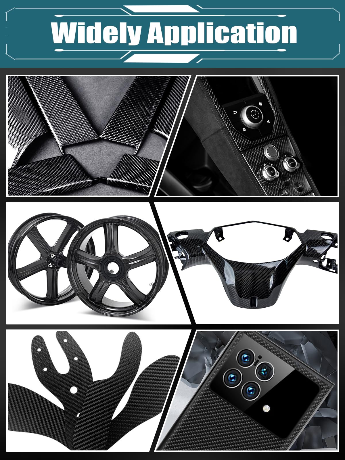 Kalolary 10PCS Kit di Riparazione Fibra di Carbonio, Tessuto Fibra di Carbonio, Resina Epossidica, Indurente, Bicchieri Dosatori, Bastoncini di Miscelazione per Riparazioni DIY su Auto, Mobili, Bici