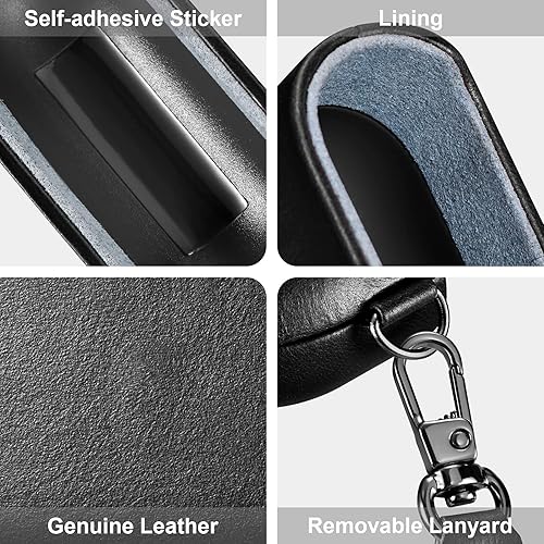 Miniatura 7 de Funda de cuero para AirPods Pro (2019), funda protectora de cuero genuino a prueba de golpes para auriculares Apple AirPods Pro Funda de carga (LED