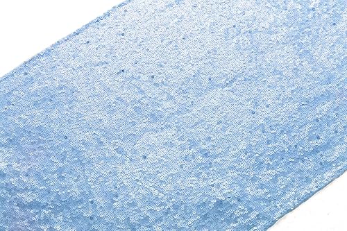 Miniatura 2 de PartyDelight Paquete de 12 caminos de mesa de lentejuelas azules de 12 x 72 pulgadas para bodas, fiestas, baby shower, Navidad.