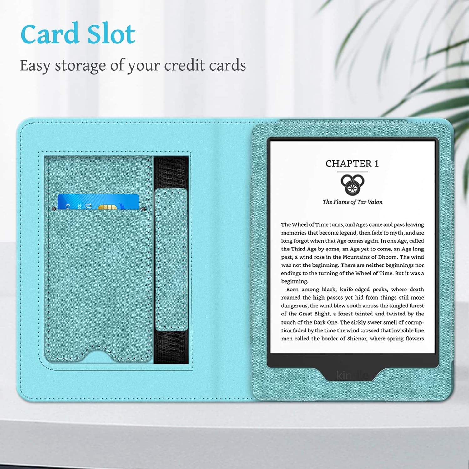 Fintie Case for 6" Kindle 11th Generation 2024/2022 - Lilac Marble Folio Book Style Vegan Leather Shockproof Cover + Turquoise Stand Cover with Card Slot, Auto Sleep/Wake