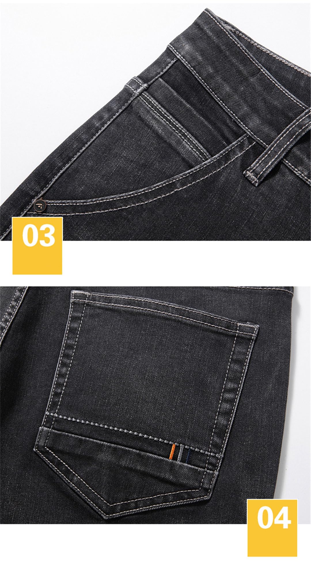 Vogrtcc Pantalones Vaqueros Ajustados para Hombre, Rectos, Informales, De Negocios, Elásticos, De Mezclilla