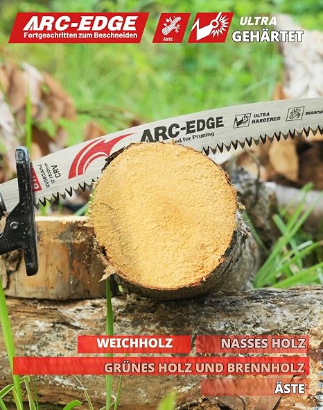 EZARC Reciprocating Saw Blades with Japanese Teeth 3-Piece Curved Edge Reciprocating Saw Blades for Wood 300 mm 6 TPI for Pruning Trees Wood Cutting