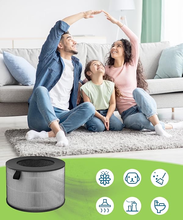 Breshair U9C True HEPA Replacement Filter Compatible with LG PuriCare AeroTower Fan U9CV2B / U9CS1C / U9CV1C Air Purifier, 3 Step Filtration- Deodorization + True HEPA + Pre Filter, 2 Pack by Breshair - Image 6