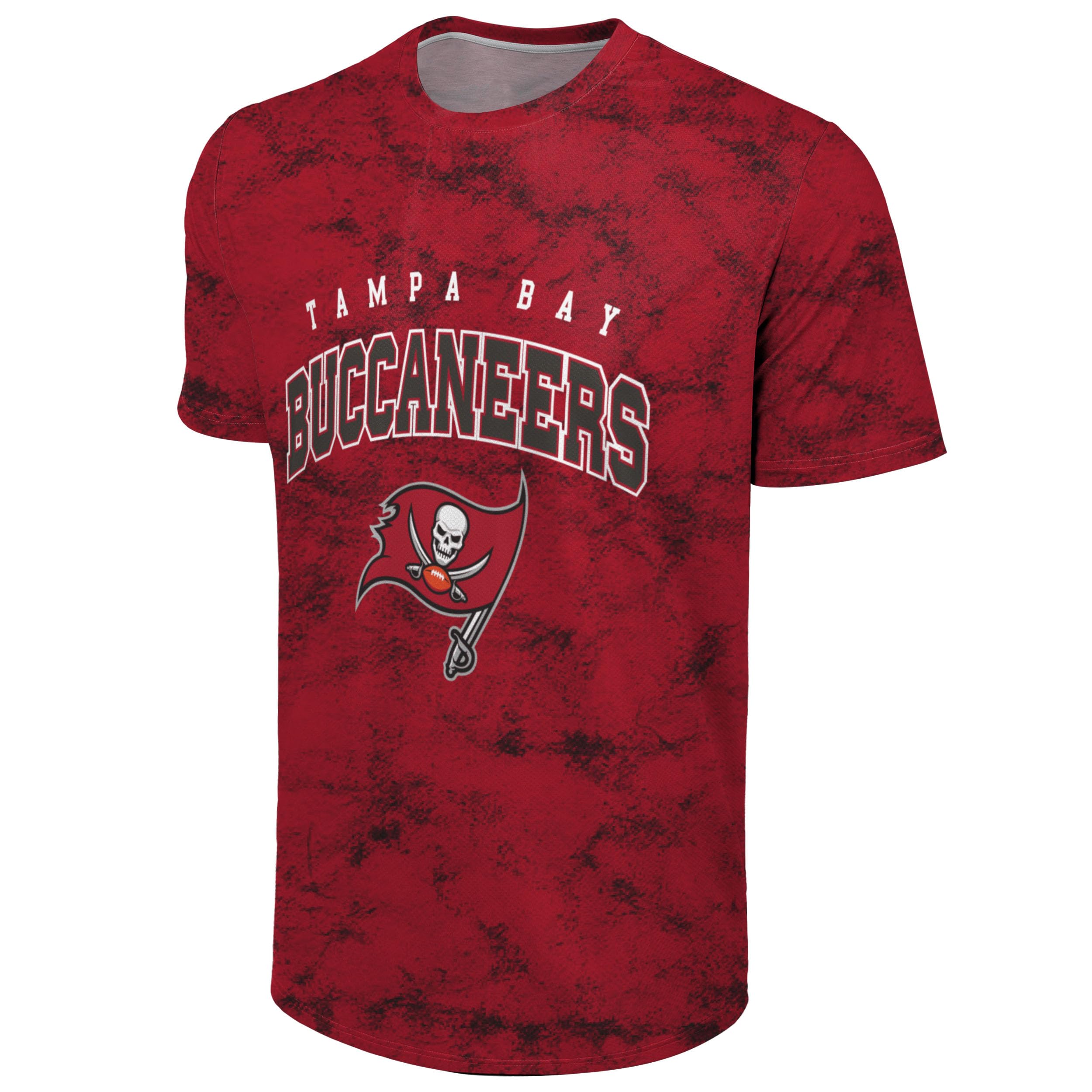 FOCO NFL Men's Officially Licensed Big Logo Wordmark Camo Performance Game Day Team Color Crewneck T-Shirt, Tampa Bay Buccaneers - Red, M — image 1