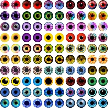 100PCS Assorted Dragon Eyes Glass Cabochon for Clay Doll Making Sculptures Props Craft DIY Findings Jewelry Making
