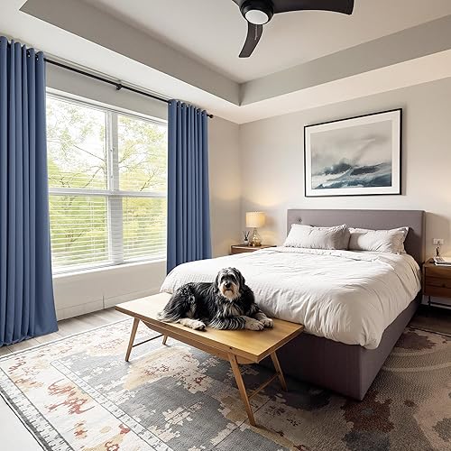 Vista 93 de PONY DANCE - Cortinas opacas con ojales, se venden como 2 piezas Blanco grisáceo