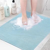 Vista 10 de Alfombrilla de ducha antideslizante: 35 x 24 pulgadas, extra grande para ducha interior, tapetes de ducha antideslizantes de PVC recortables, sin