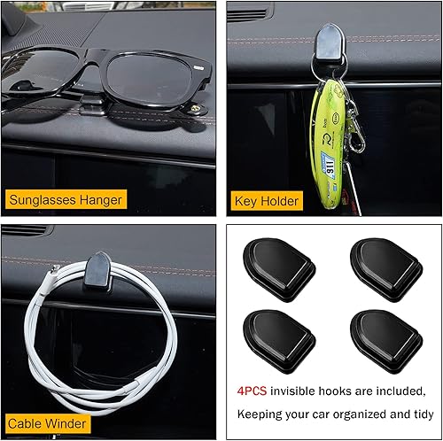 Miniatura 8 de Jimtyee 2 Pack Sunglass Holder for CarMagnetic Leather Eyeglass Hanger Clip for Car Sun VisorCar Sunglass Holder Organizer Car Visor Accessories