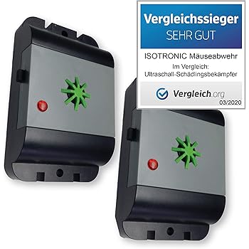 Isotronic Mauseabwehr Rattenabwehr Mit Ultraschall Schadlingsvertreiber Elektronisch Fur Haus Keller Garten Mause Und Ratten Vertreiben Ohne Chemie Und Mausefalle 2 Amazon De Garten