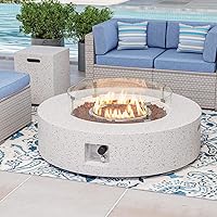 Vista 58 de COSIEST Juego de Mesa de Hoguera de Propano para Exteriores de 2 Piezas con Mesa para Tanque, Mesa de Fuego de 42" Certificada, 50,000 BTU con Base